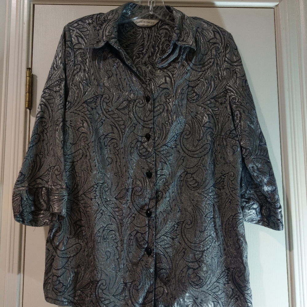 Allison Daley silver blouse